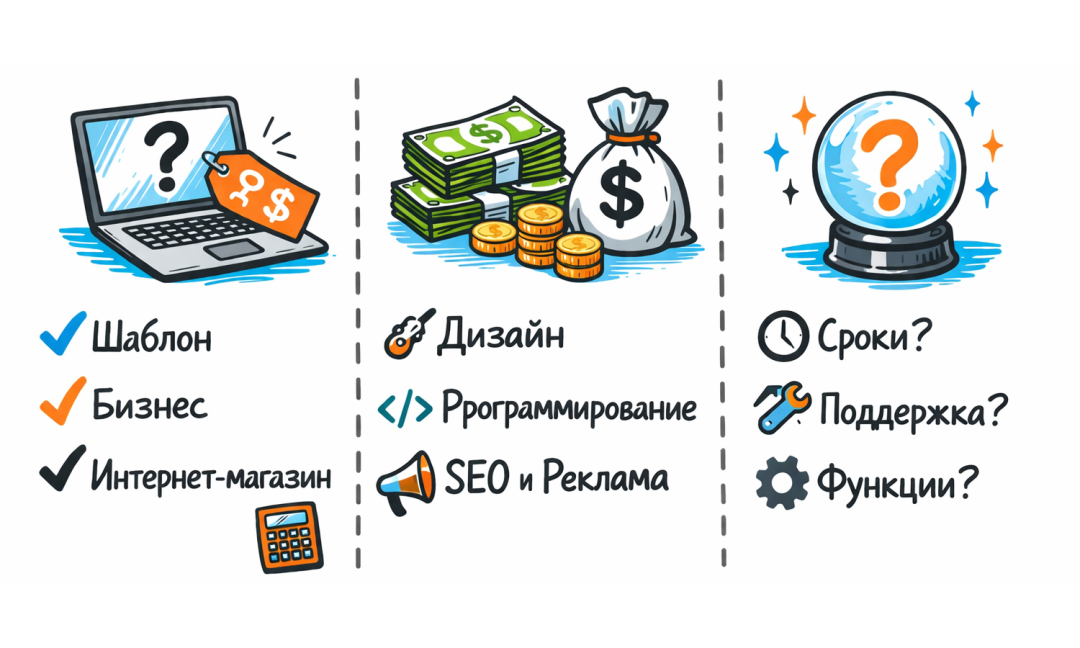 Сколько стоит сайт в 2026 году: лендинг, корпоративный сайт, интернет-магазин или портал