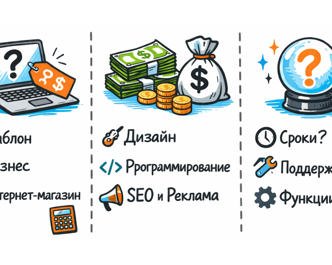 Сколько стоит сайт в 2026 году: лендинг, корпоративный сайт, интернет-магазин или портал