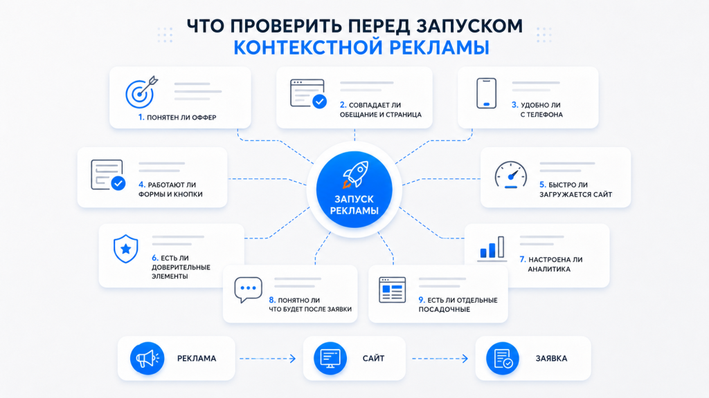 Что проверить перед запуском рекламы.  Изображение создано с помощью ИИ.
